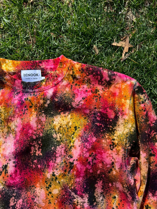 Japan-Made Hand-Dyed Sweatshirt (Warm Tones)